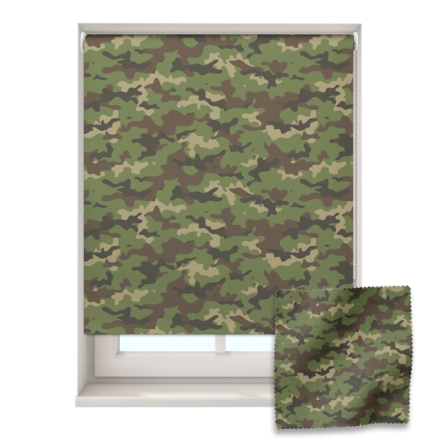Green Camouflage roller blind includes a camouflage themed roller blind perfect for decorating a children's room