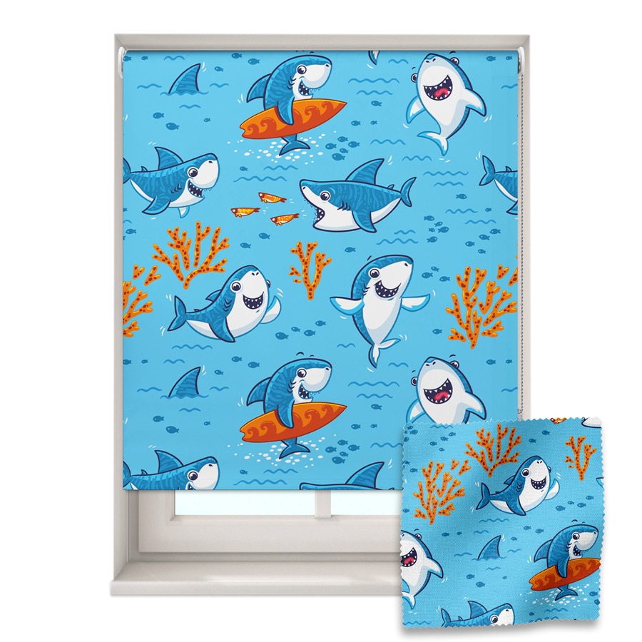 Little Shark roller blind includes a shark themed roller blind perfect for decorating a children's room