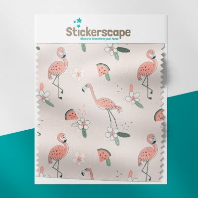 floral flamingos roller blind swatch image