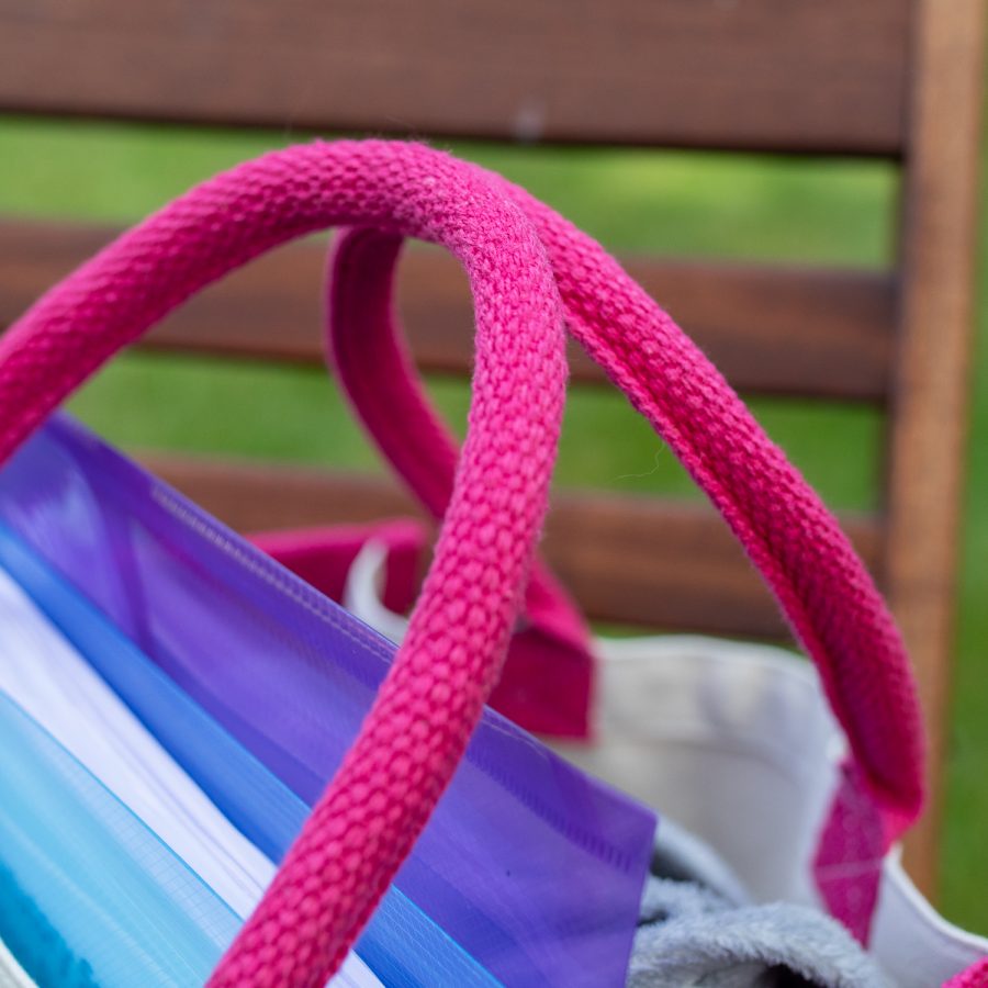 Personalised book bag canvas bag (Pink bag - pink text) perfect as a thank you gift for teachers