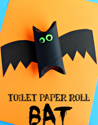 Bat from toilet paper roll | Halloween craft ideas for kids | Blog | Stickerscape